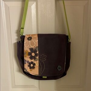 Haiku Floral Crossbody Bag in Purple and Green